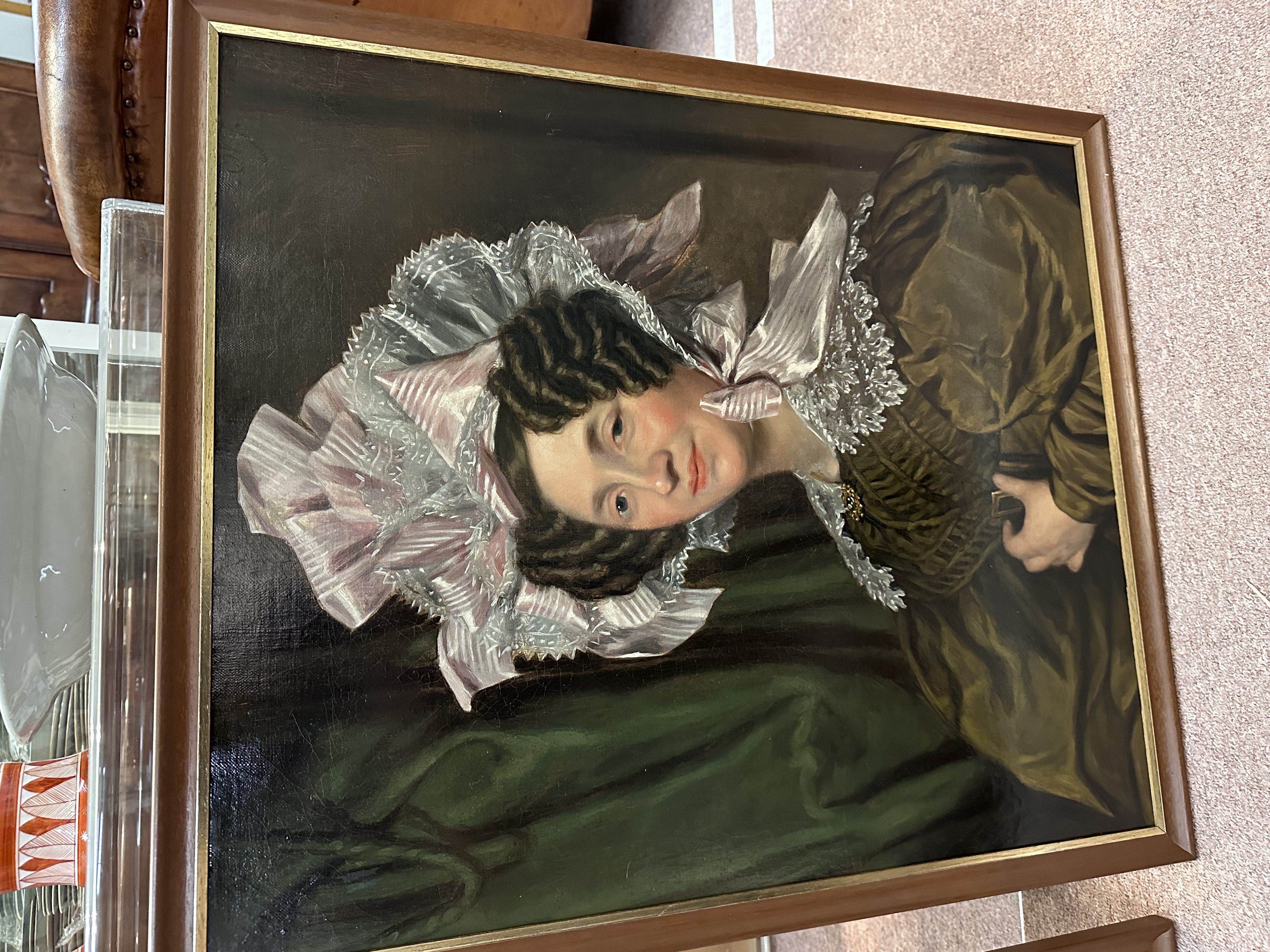 P.C. Wonder 1777-1852 - Portraits of Cornelis Schalij Mayor of Jutphaas and his wife Adriana van Veen signed and dated 1830 - Oil on canvas - Detail