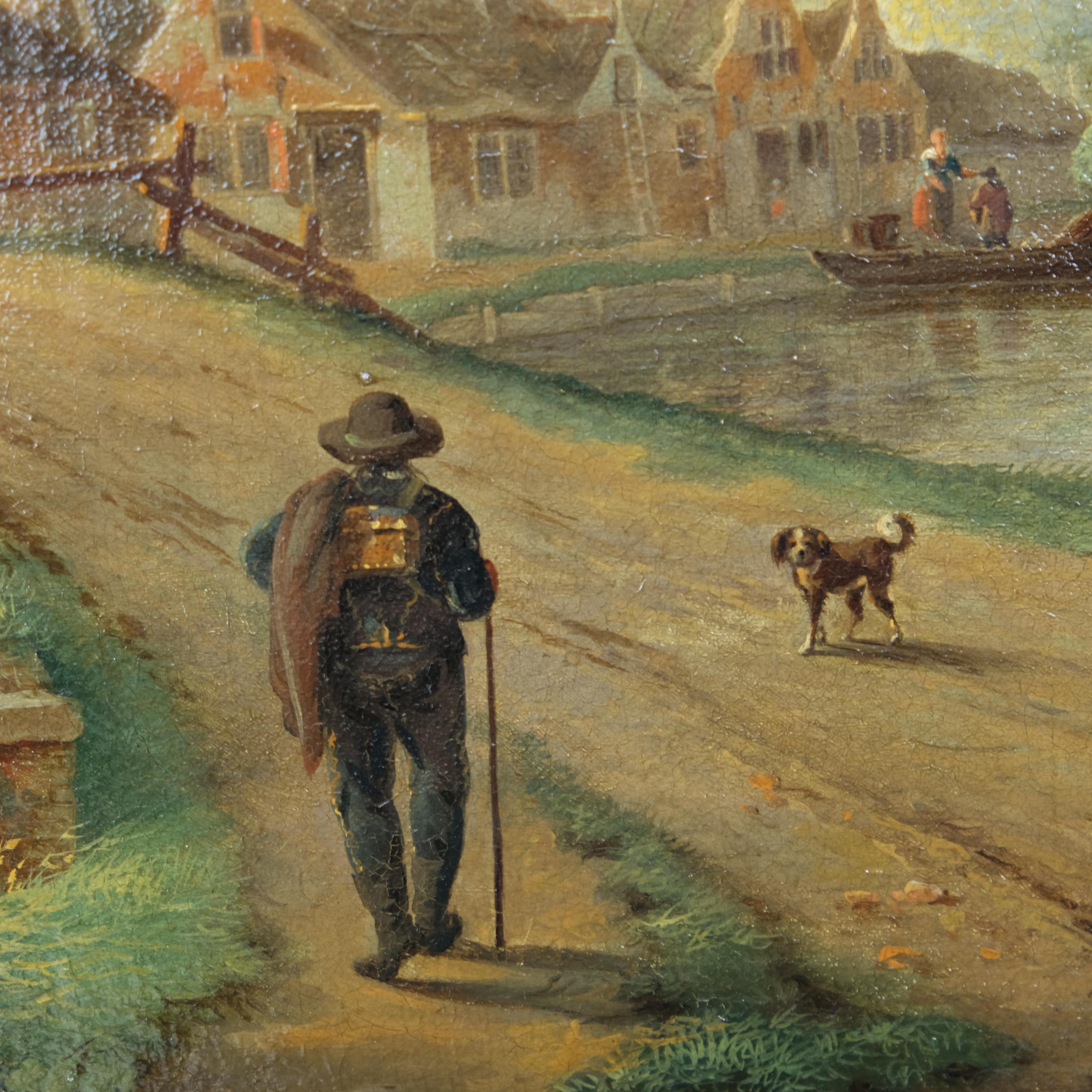 Andries Vermeulen 1763-1814 - Fishing on a summer day. - Oil on canvas - Detail