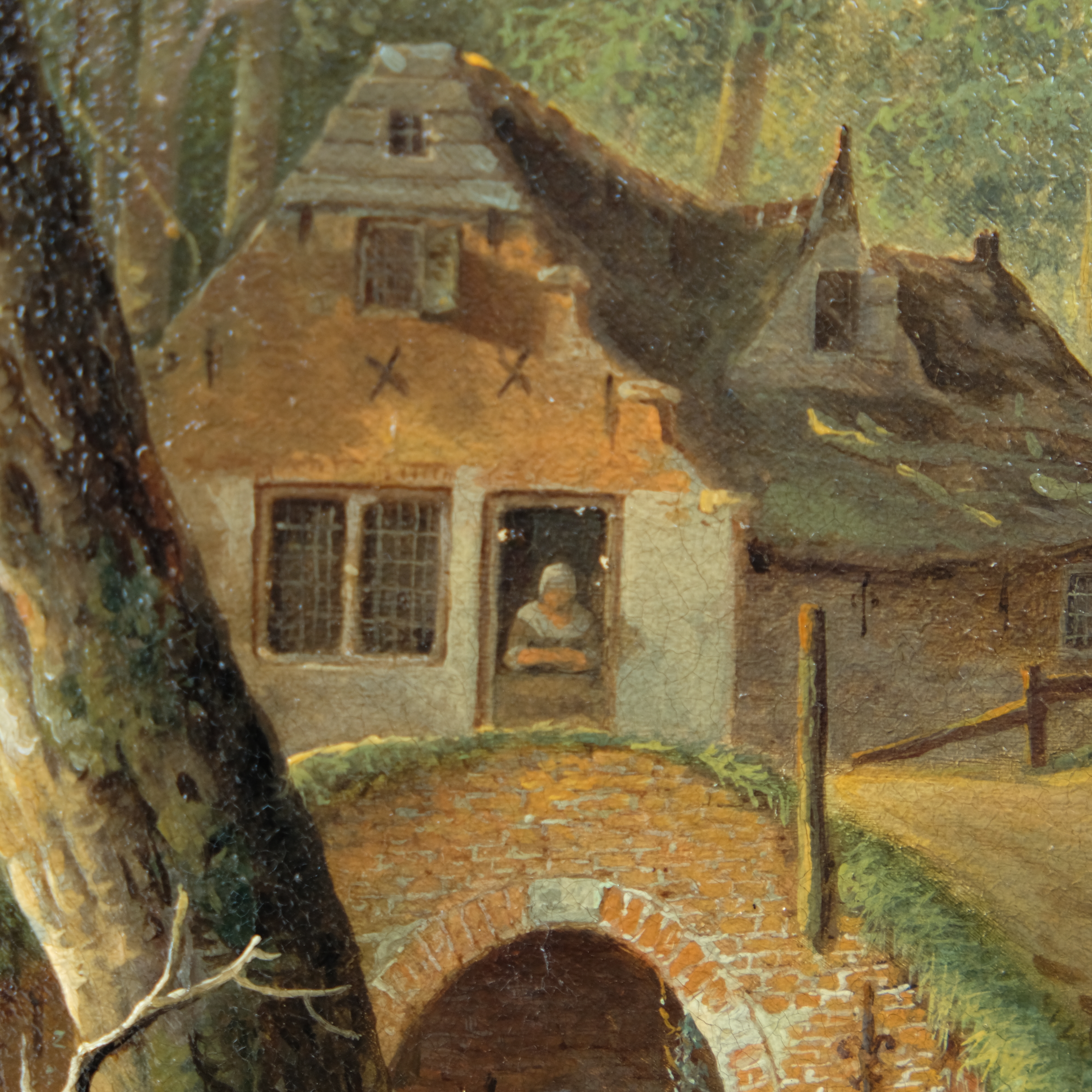 Andries Vermeulen 1763-1814 - Fishing on a summer day. - Oil on canvas - Detail