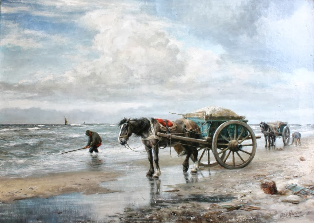 Dirk Meesters 1899-1950 - Shell fishers on the beach - oil on canvas