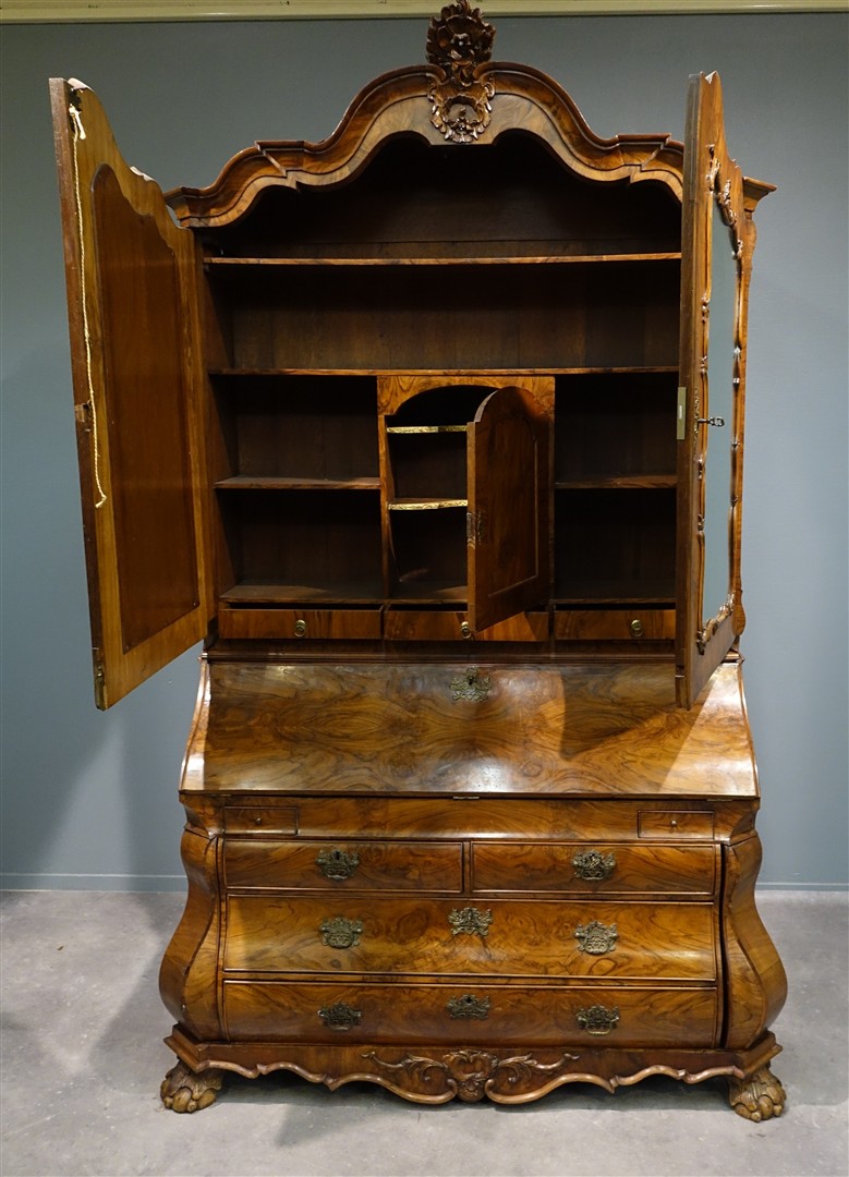 Dutch mirror cabinet bureau 18th C - Detail