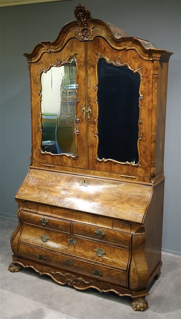Dutch mirror cabinet bureau 18th C - Detail