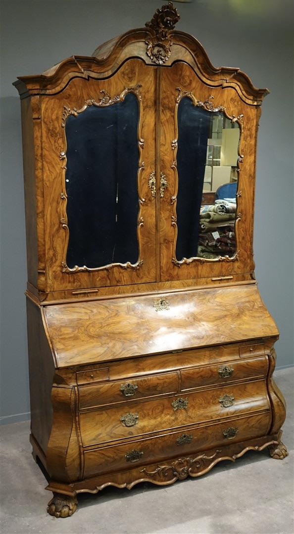 Dutch mirror cabinet bureau 18th C - Detail