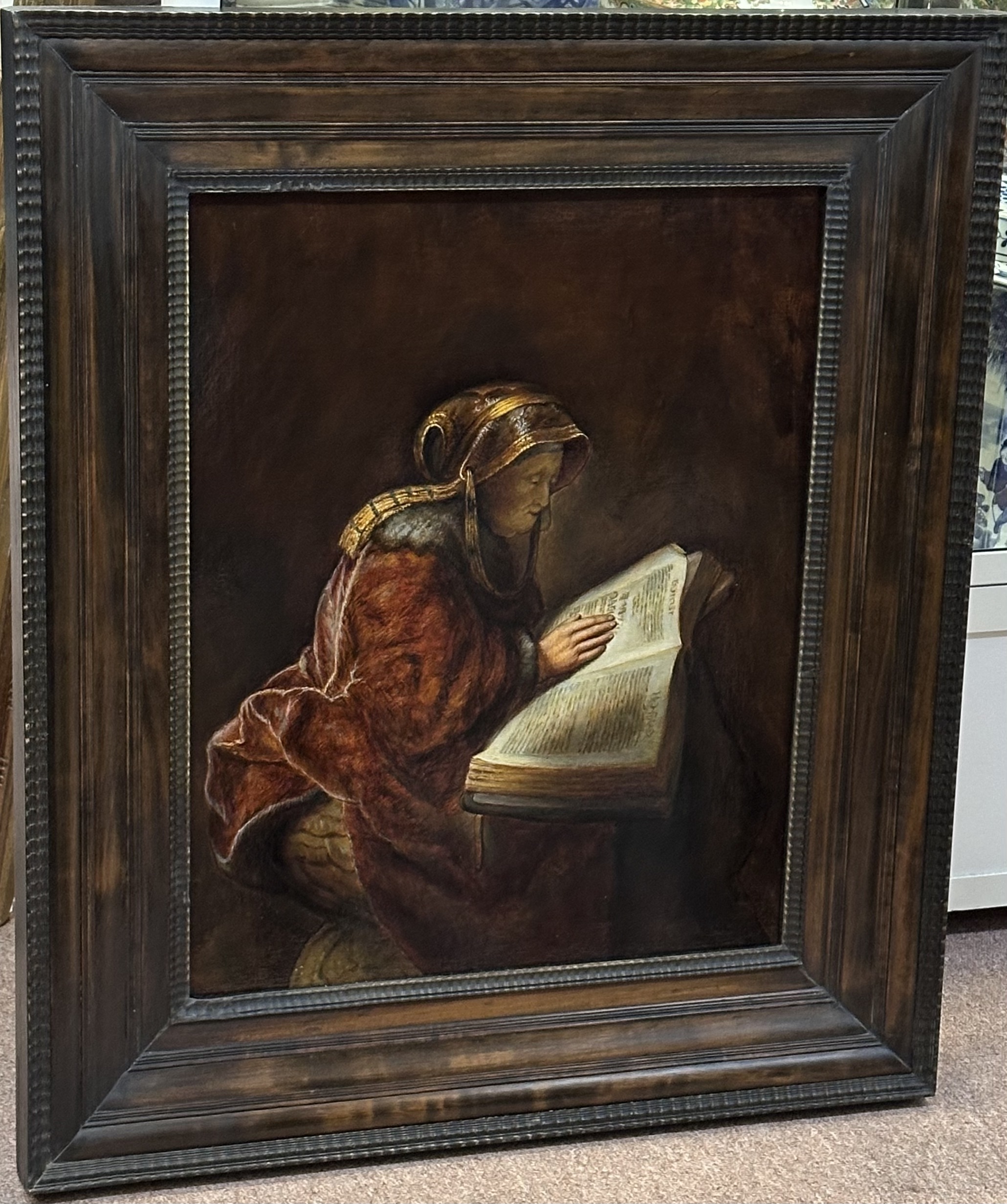 Willem Stad 1873-1953 after Rembrandt  - The prophetess Anna -  Oil on canvas