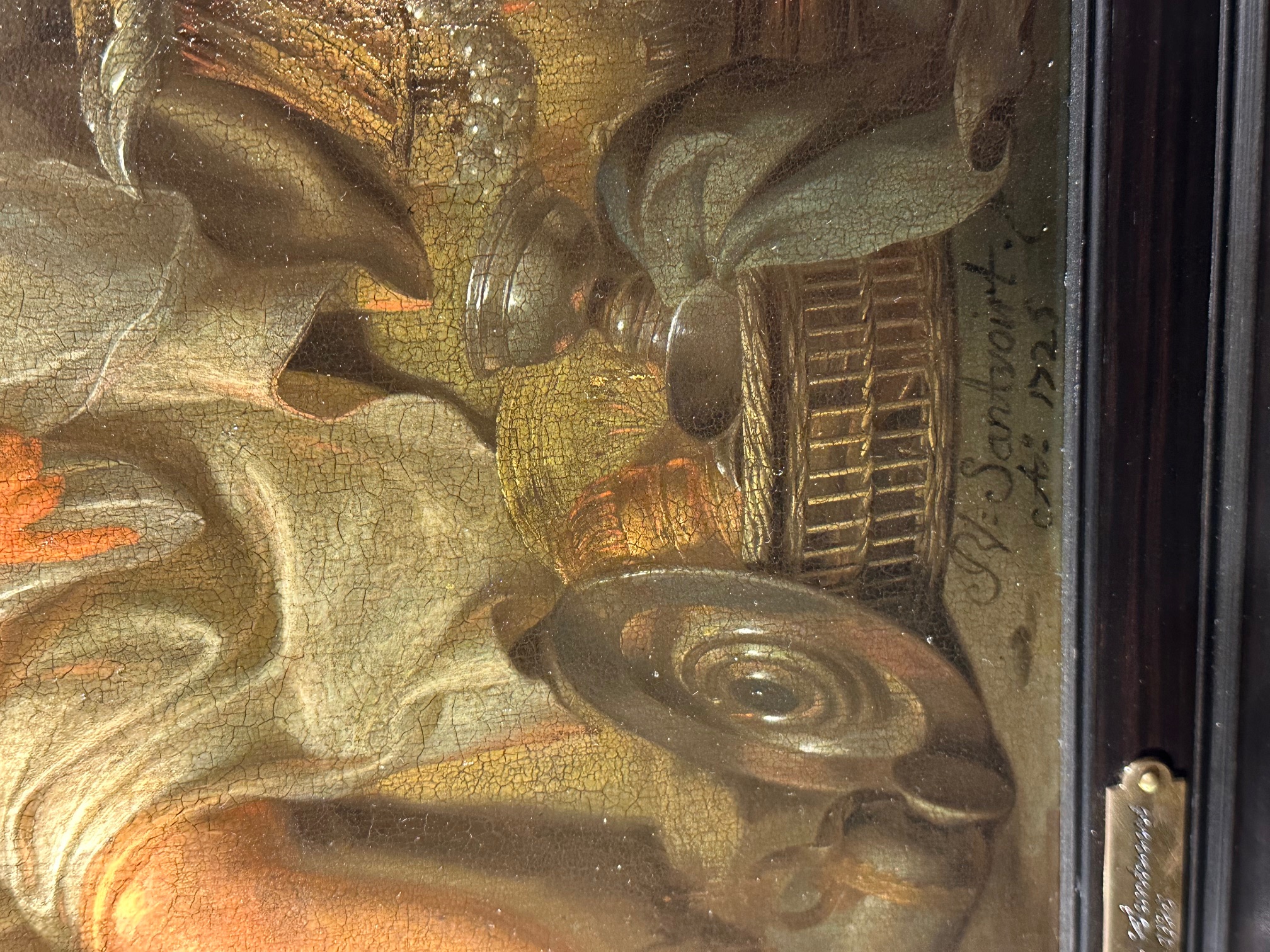 Philip van Santvoort 1725 - Lot and His Daughters - oil on panel - Detail