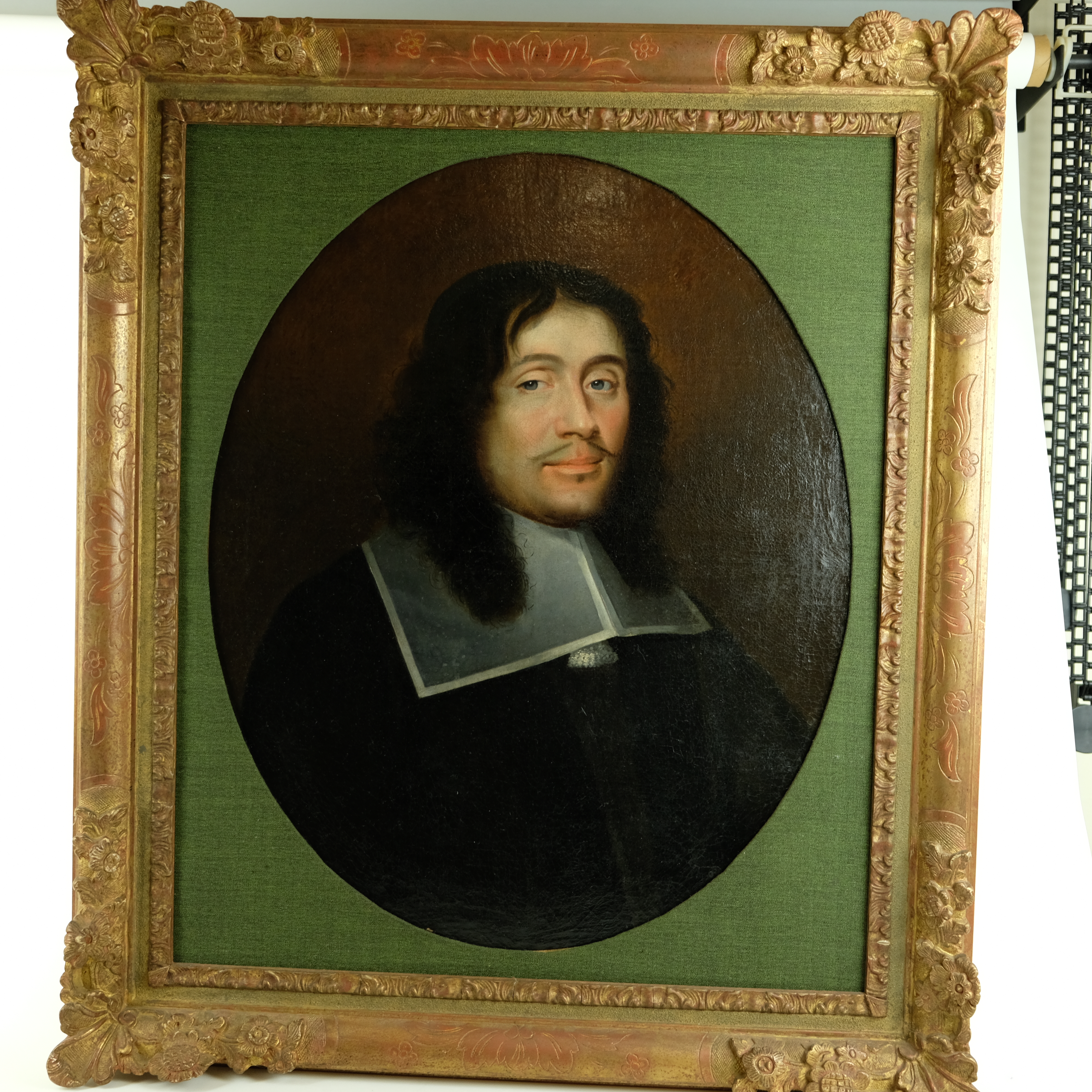 Pair oval portraits Dutch 18th century - pair antique portraits oval shaped nicely framed - oil on canvas - Detail