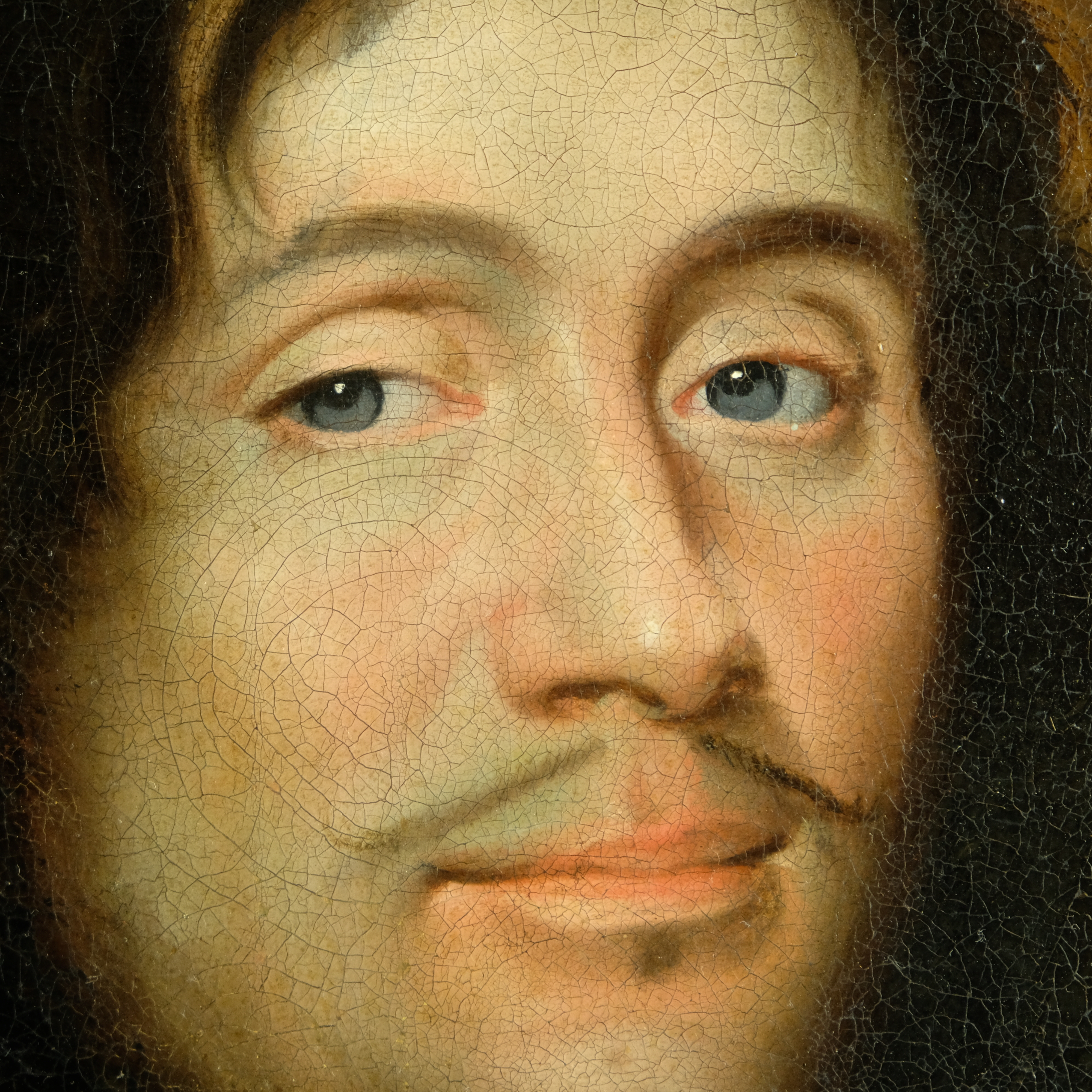 Pair oval portraits Dutch 18th century - pair antique portraits oval shaped nicely framed - oil on canvas - Detail