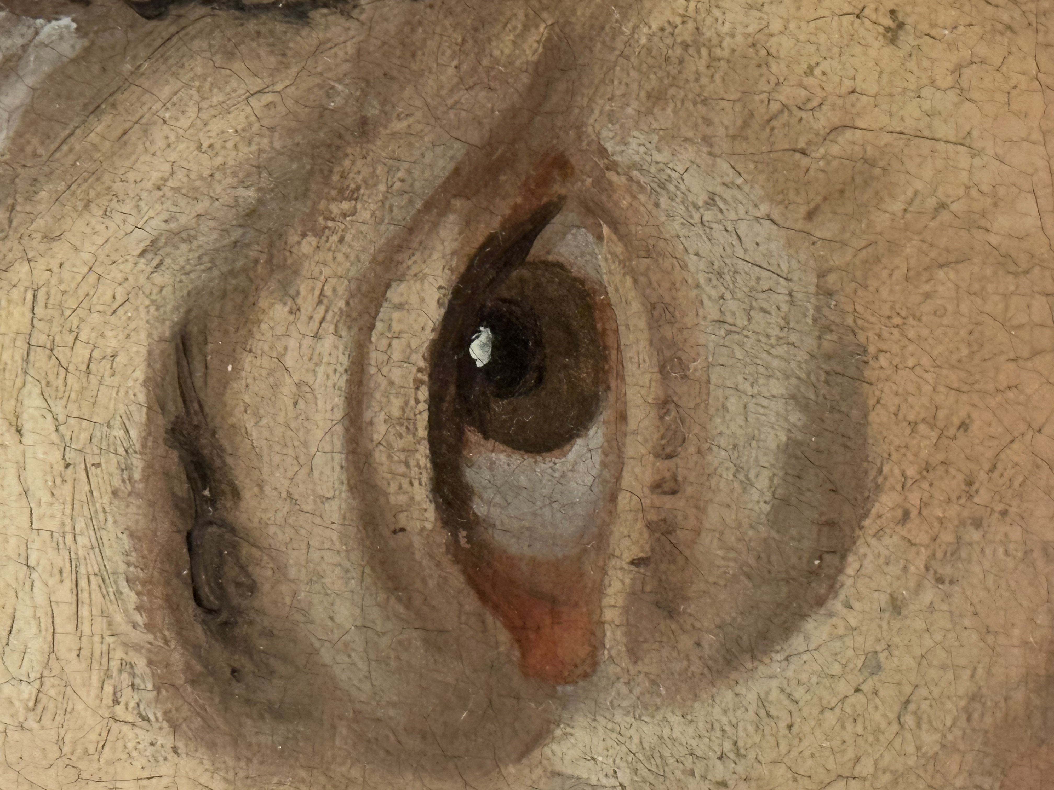 Pair oval portraits Dutch 18th century - pair antique portraits oval shaped nicely framed - oil on canvas - Detail