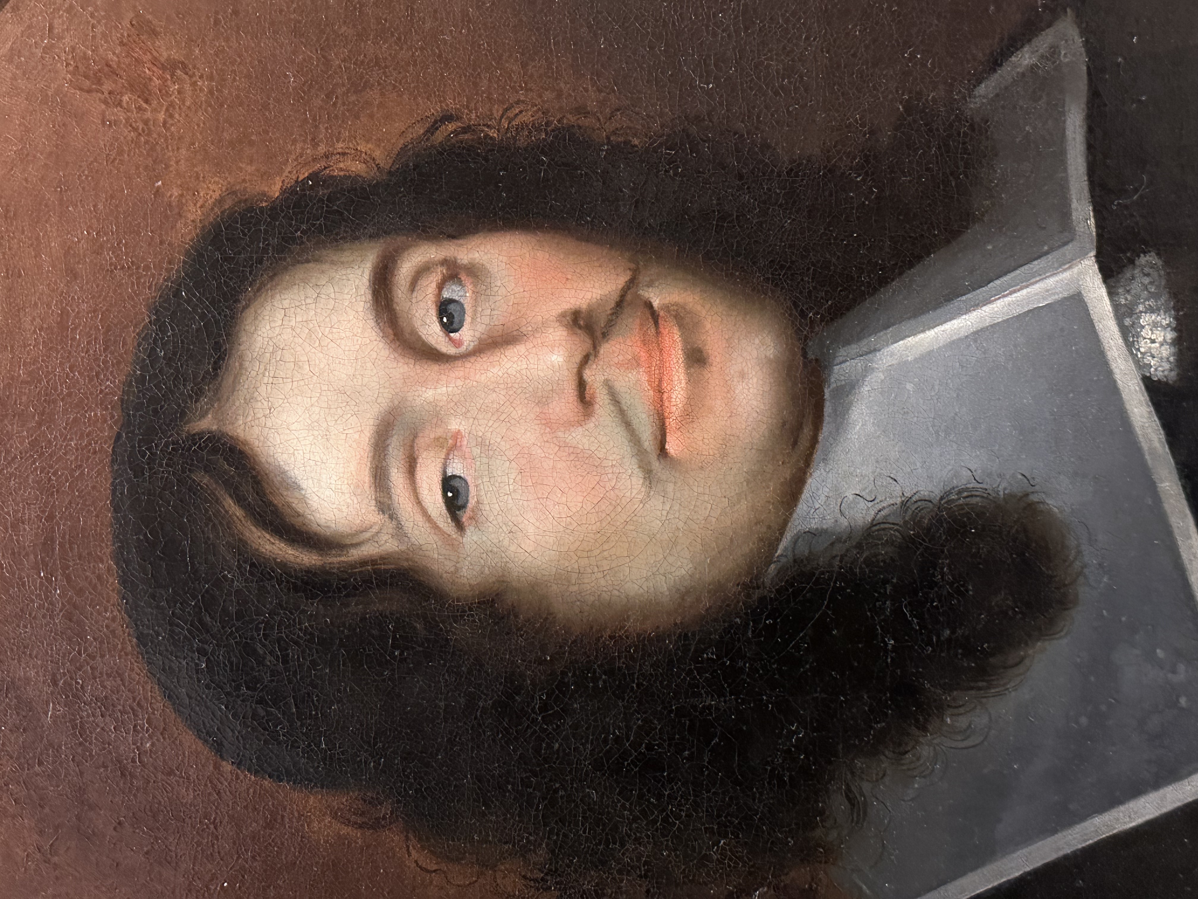 Portraits Dutch 19th century - pair antique portraits oval shaped nicely framed - oil on canvas - Detail