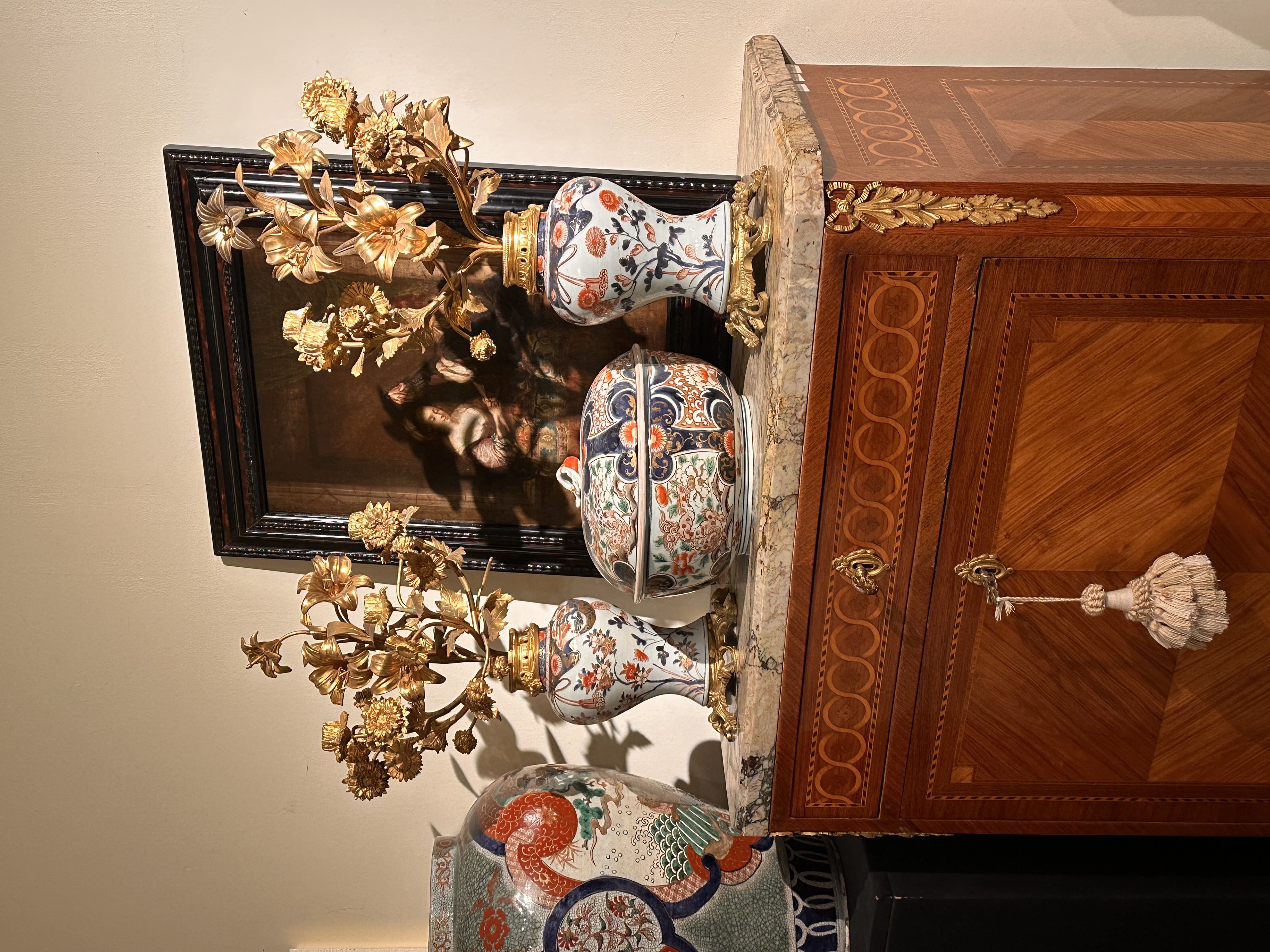 Japanese Imari 18th century gilt mounted flower vases