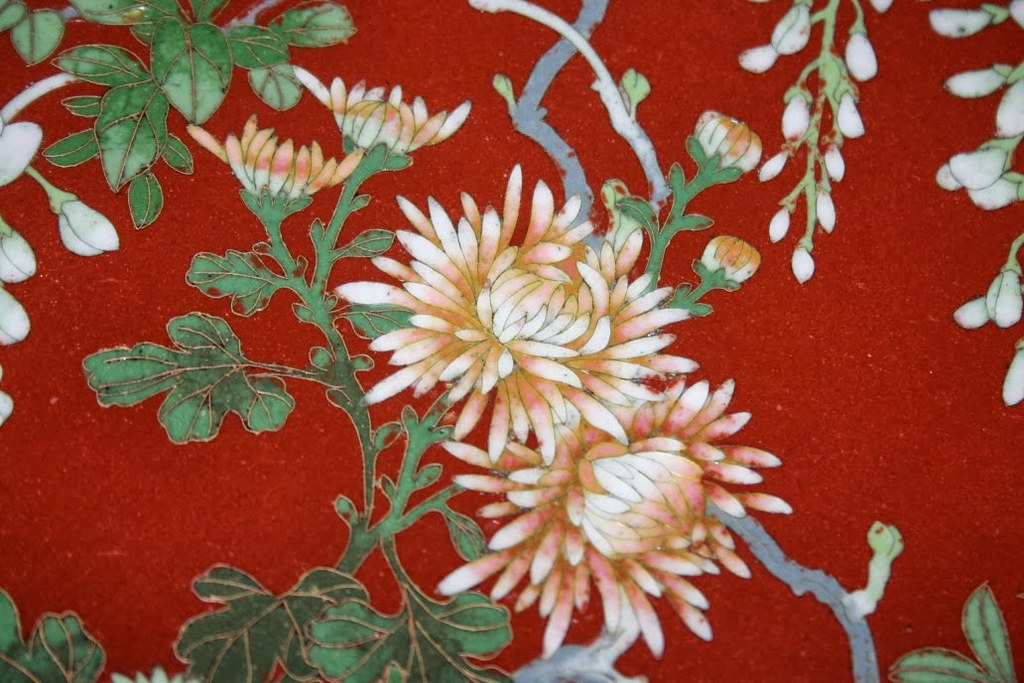 Very Large Cloisonné Charger Japanese Meiji Period 67cm - Detail
