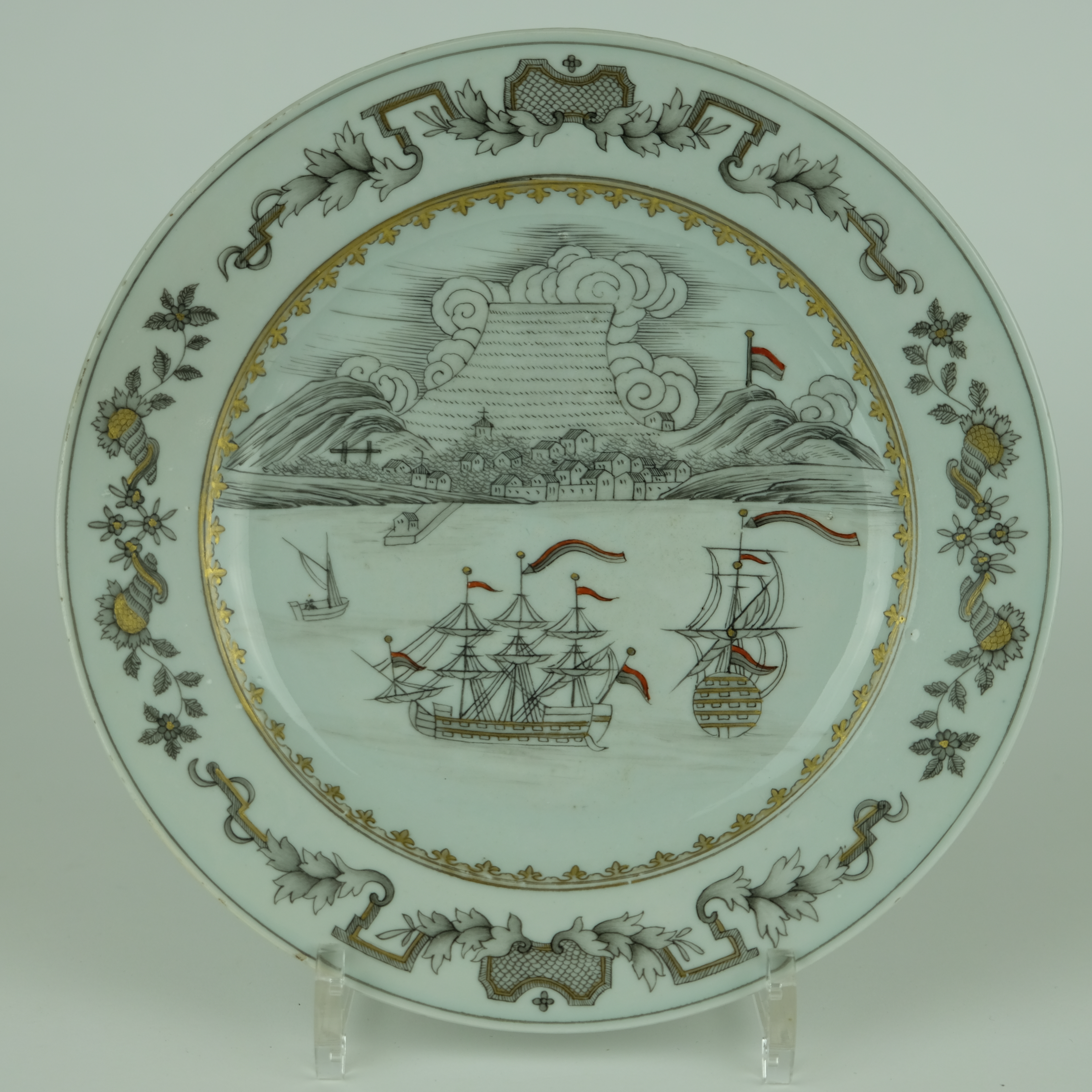 Unusual 'Cape of Good Hope" plate, chinese export ca 1740 - Detail