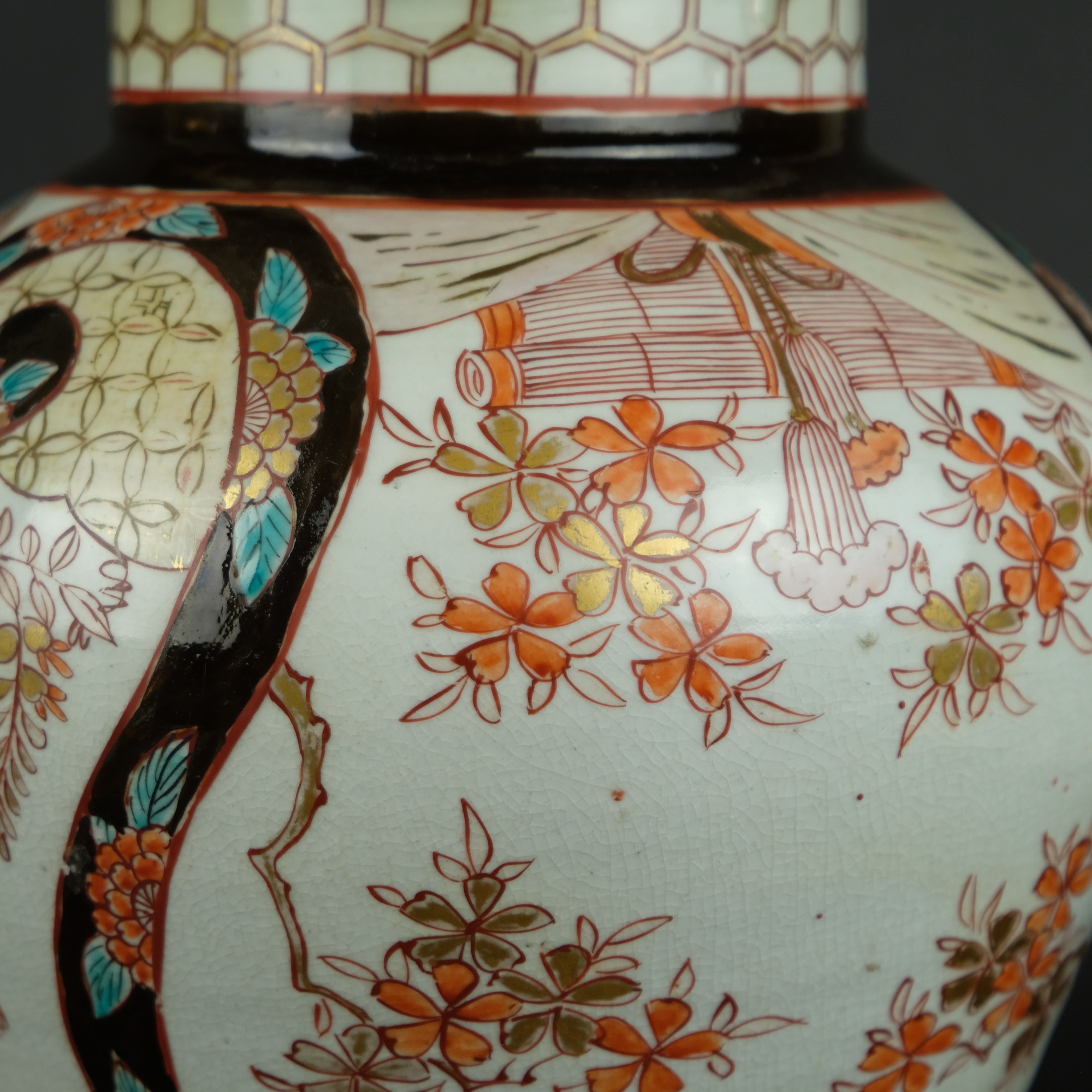 Early Imari / Arita japanese vase 5-color with ladies Edo early 18th Century - Detail