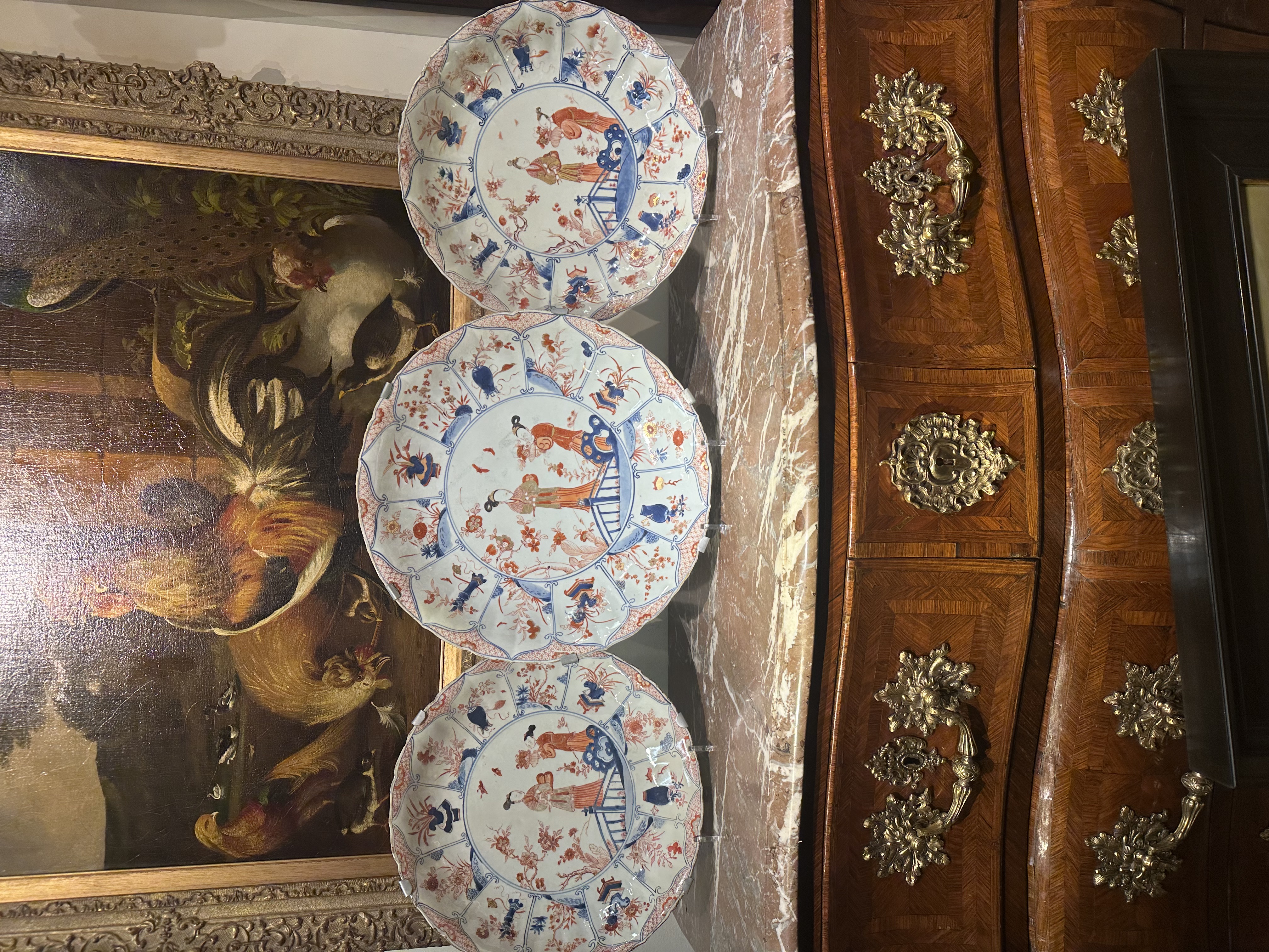 3 large chinese plates ladies decor Kangxi circa 1700 - Detail